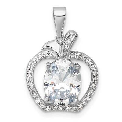 CZ Apple Pendant Sterling Silver Rhodium-Plated QP5796, MPN: QP5796,
