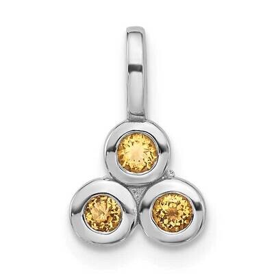 Citrine Pendant Sterling Silver Rhodium-Plated QP5864CI, MPN: QP5864CI,