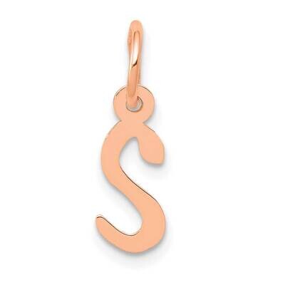 Slanted Block Initial S Charm 14k Rose Gold RC644S, MPN: RC644S,