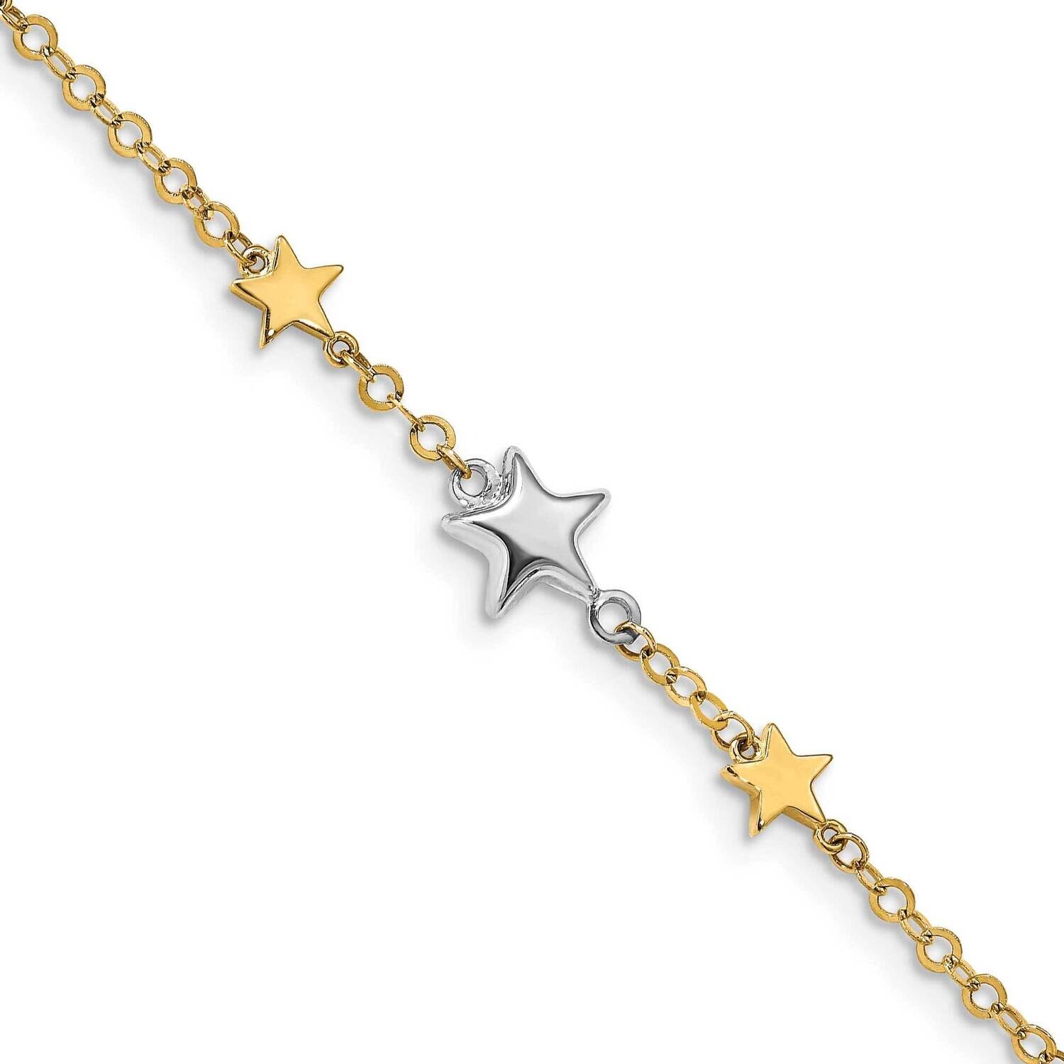 Stars Bracelet 49 Inch 14k Two-Tone Gold SF2795-7.25