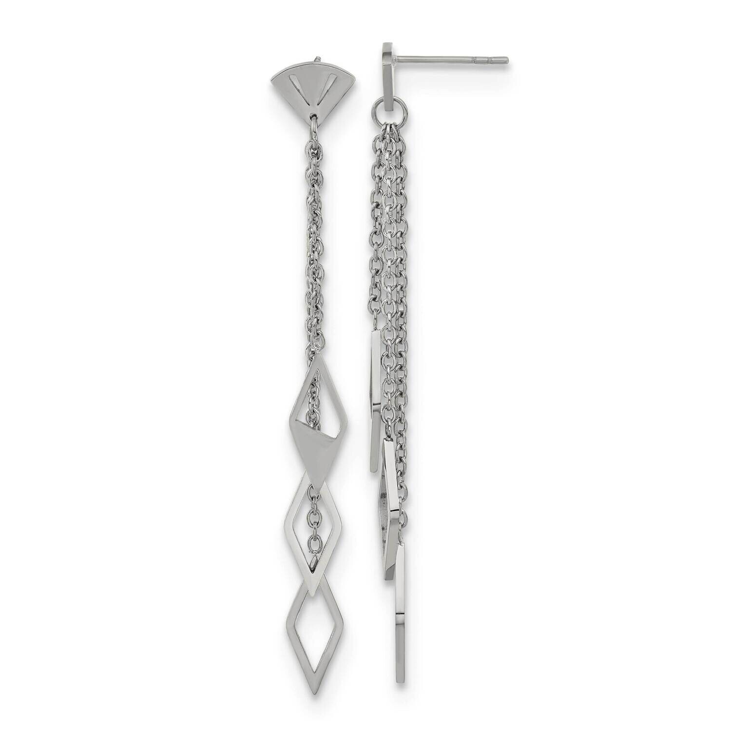 Chisel Polished Multi Chain Post Dangle Earrings Stainless Steel SRE1587 by Chisel, MPN: SRE1587, 8…