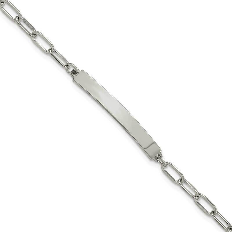 Chisel Polished Paperclip Link Chain 6.5 Inch 1.25 Inch Id Bracelet Stainless Steel SRB3146-6.5