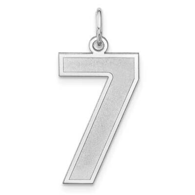 Satin Number 7 Charm Sterling Silver Rhodium-Plated QPXP07, MPN: QPXP07,