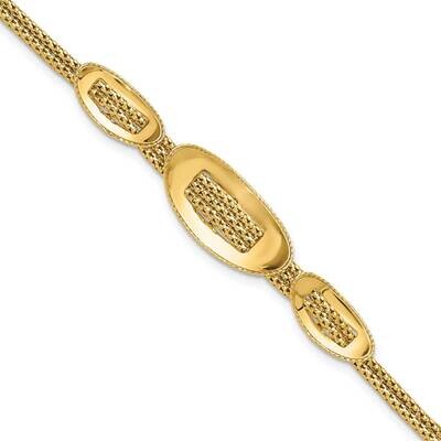 Textured Fancy Plus 1.5 Inch Extender Bracelet 14k Polished Gold SF2984-7, MPN: SF2984-7,