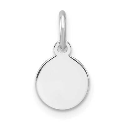 Rh-Plt Engraveable Round Polished Front Satin Back Disc Charm Sterling Silver QM540/27, MPN: QM540/…