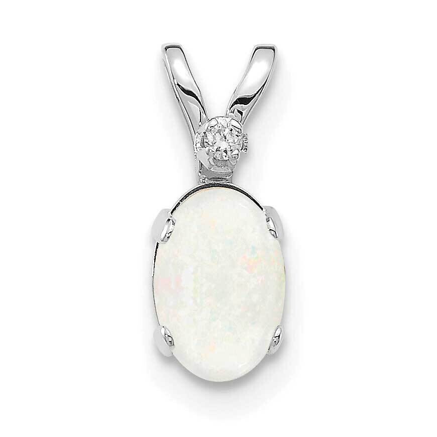 Diamond Opal Birthstone Pendant 14k White Gold XBE165W, MPN: XBE165W,