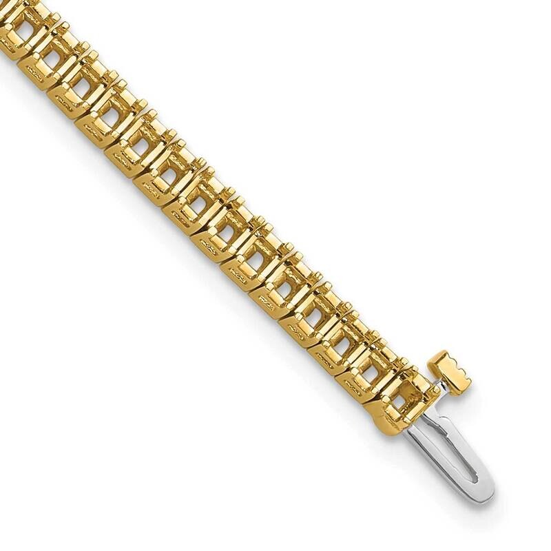 2.25mm Princess 5Ct Diamond Tennis Bracelet Mounting 7 Inch 14k Gold X10023