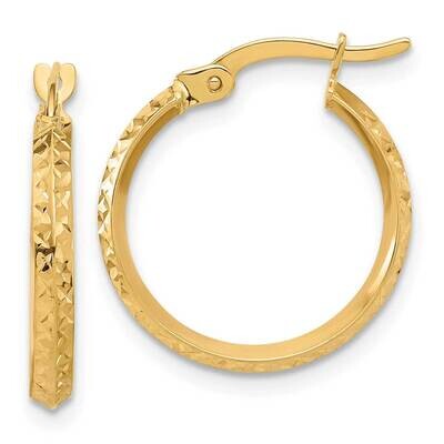 Diamond-Cut Knife Edge Hoop Earrings 14k Polished Gold TF2197, MPN: TF2197,