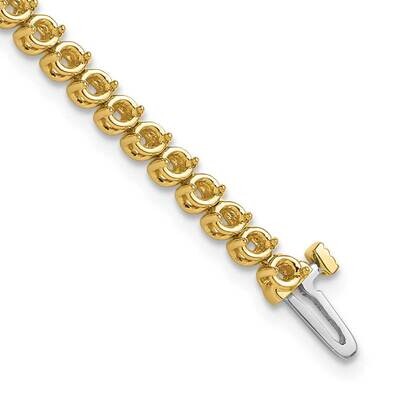 2.4mm Round 2-Prong Diamond Bracelet Mounting 7 Inch 14k Gold X10020, MPN: X10020,