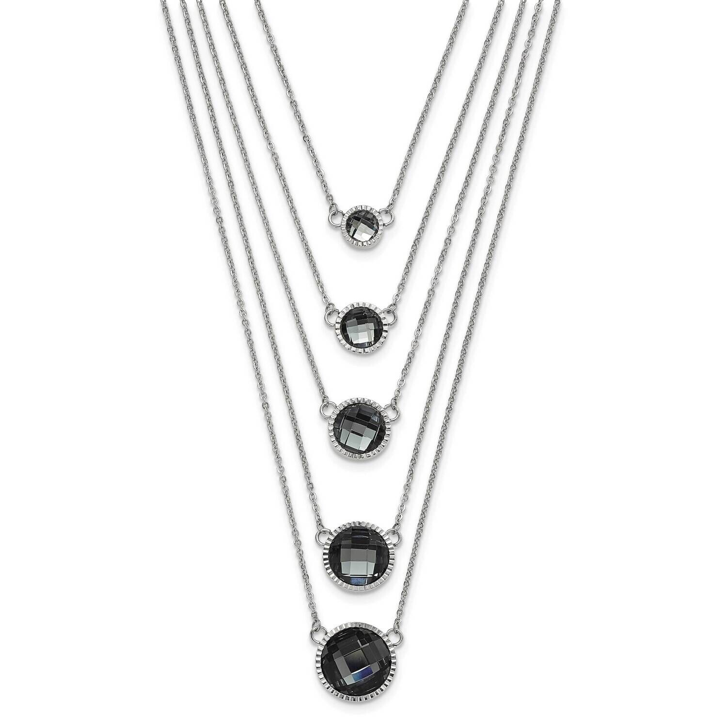 Polished MultistrGrey Glass 2 Inch Extender Necklace Stainless Steel SRN1438-18 by Chisel, MPN: SRN…