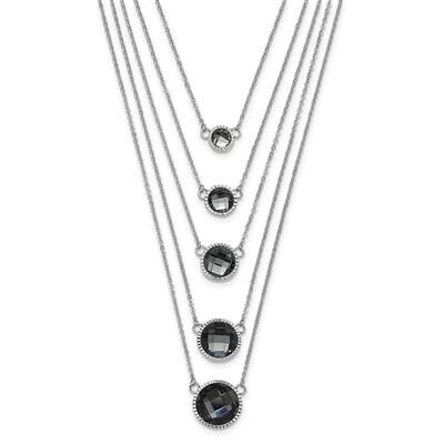 Polished MultistrGrey Glass 2 Inch Extender Necklace Stainless Steel SRN1438-18 by Chisel, MPN: SRN…