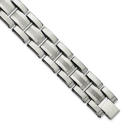 Chisel Tungsten Brushed Polished 9 Inch Bracelet TUB127-9 by Chisel, MPN: TUB127-9, 883957759265
