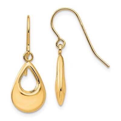 Teardrop Hollow Dangle Earrings 14k Gold TL846Y, MPN: TL846Y,