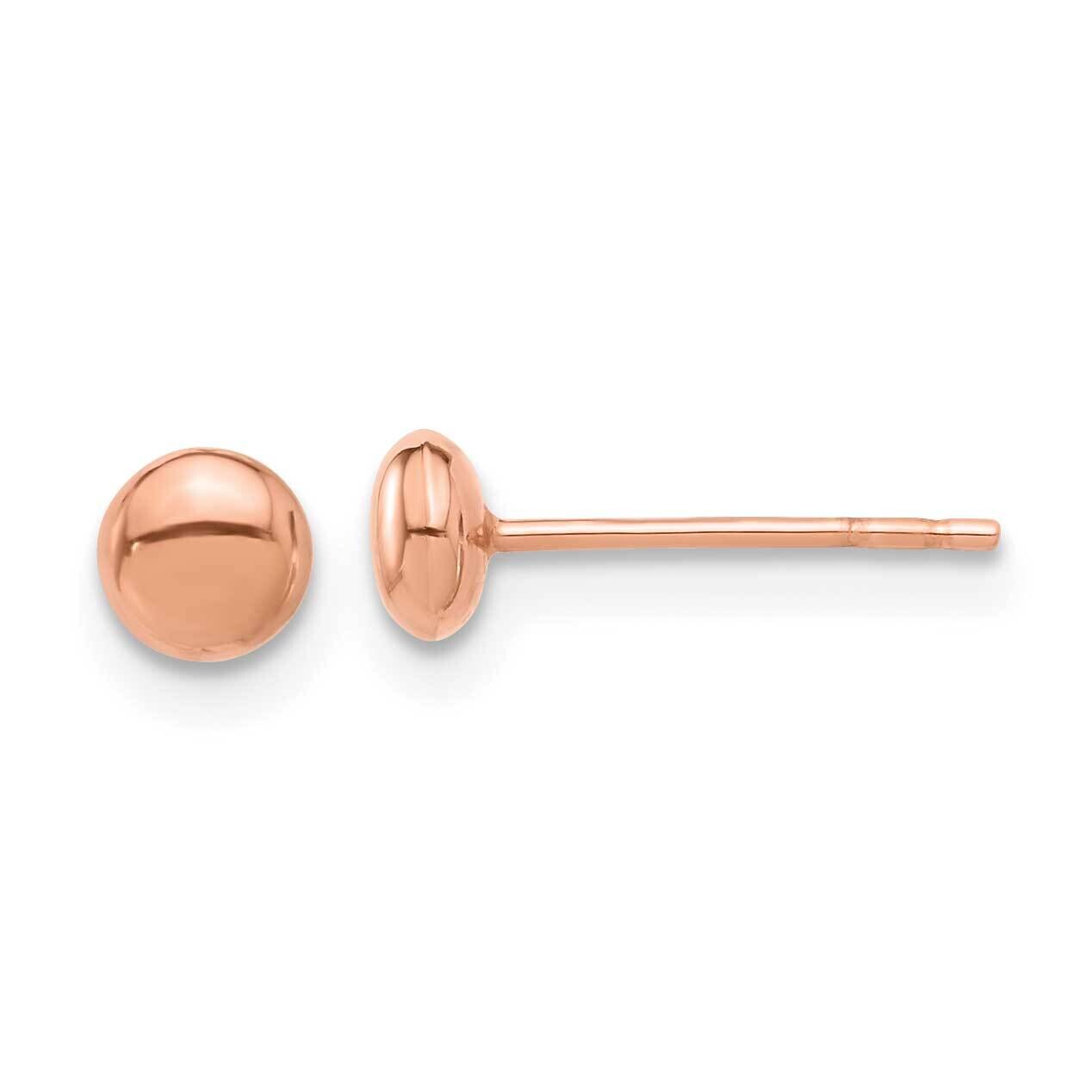 Polished 4.5mm Button Post Earrings 14k Rose Gold TF2339R