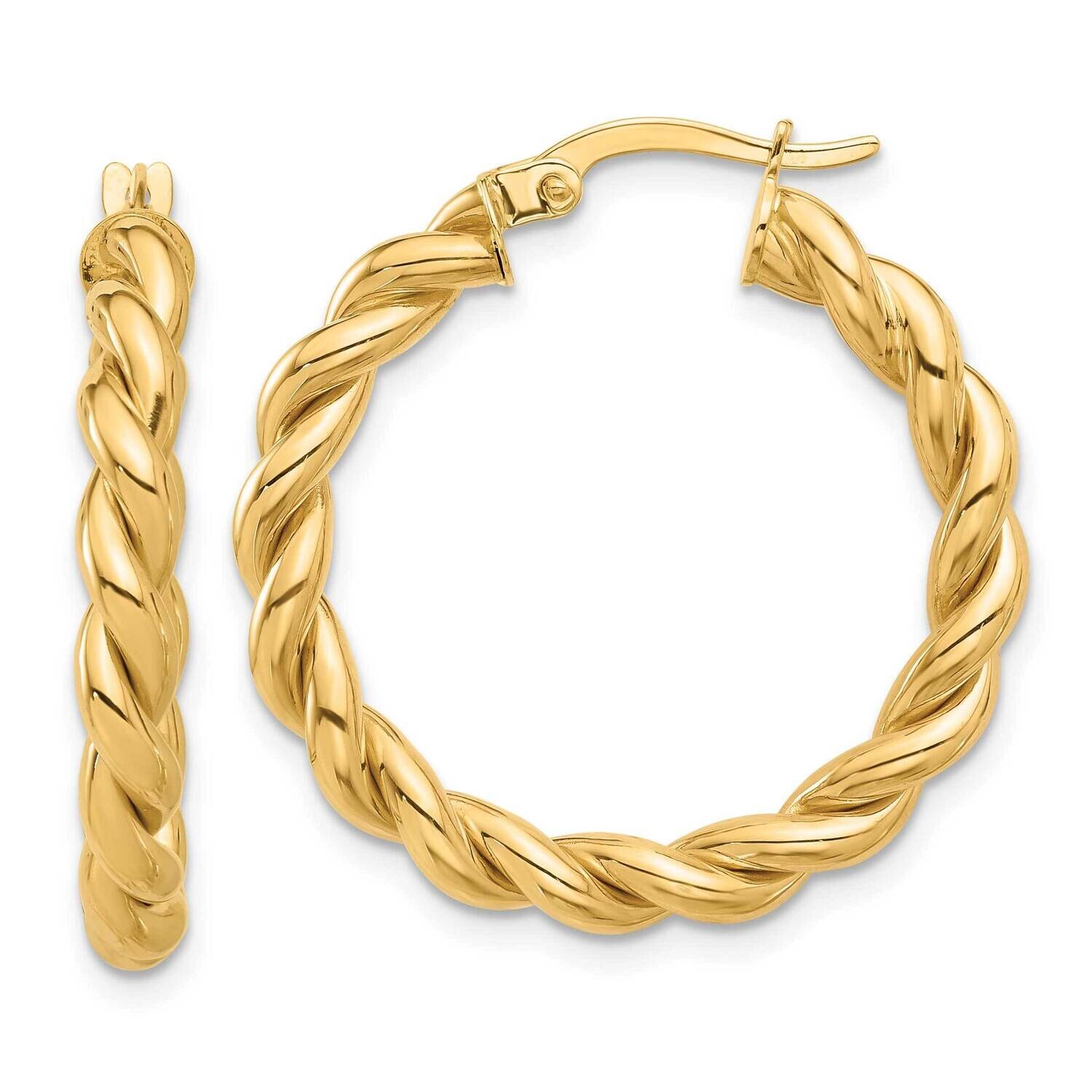 Twisted Hoop Earrings 14k Polished Gold TF2255