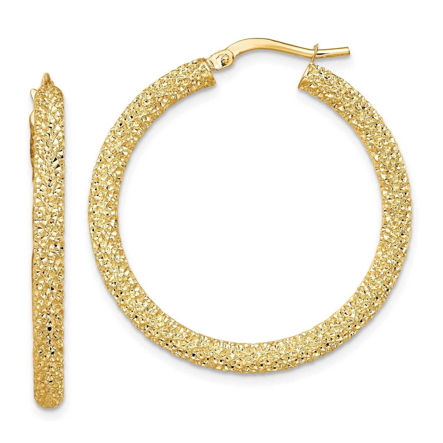 3mm Diamond-Cut Hoop Earrings 14k Gold TF1947, MPN: TF1947,