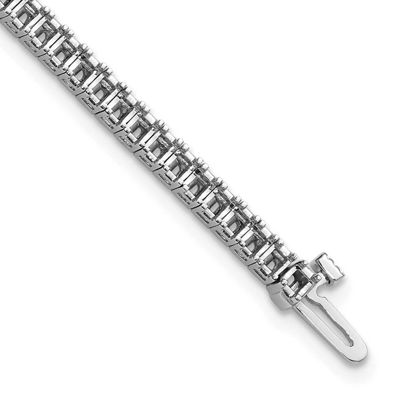 2mm Princess 4Ct Diamond Tennis Bracelet Mounting 7 Inch 14k White Gold X10022W