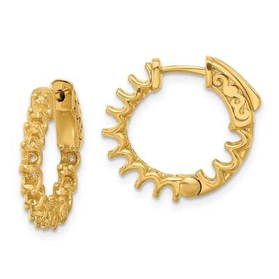 1.41Ct. 24-2.5mm In Out Hoop Safety Clasp Earring Mountings 14k Gold XE3268, MPN: XE3268,