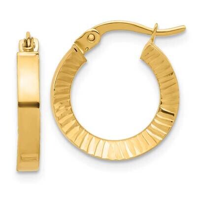 Diamond-Cut Hoop Earrings 14k Polished Gold TF2214, MPN: TF2214,
