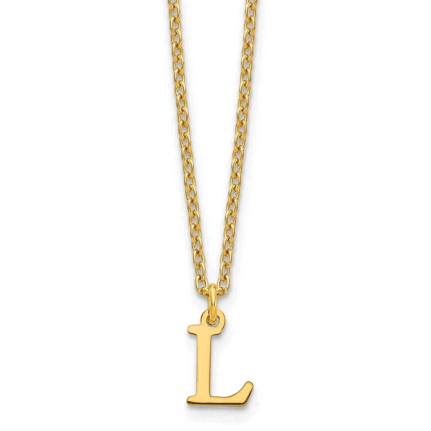 Gold-Plated Cutout Letter L Initial Necklace Sterling Silver XNA727GP/L