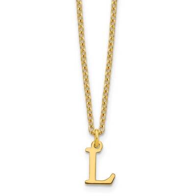 Gold-Plated Cutout Letter L Initial Necklace Sterling Silver XNA727GP/L, MPN: XNA727GP/L,