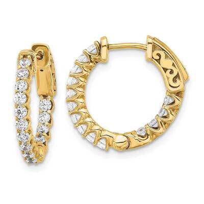 .84Ct. 28-2.0mm In Out Hoop Safety Clasp Diamond Earrings 14k Gold XE3246AA, MPN: XE3246AA,