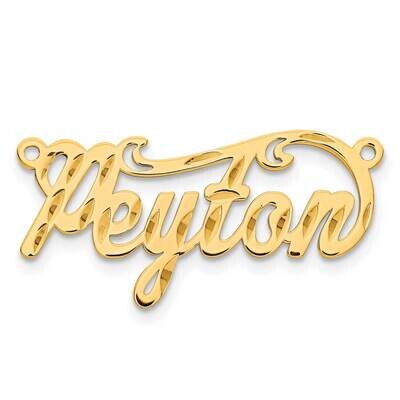 Gold-Plated Diamond-Cut Name Plate Sterling Silver XNA165GP, MPN: XNA165GP,