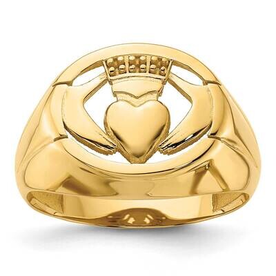 Men&#39;s Claddagh Ring Mounting 14k Gold X160B, MPN: X160B,