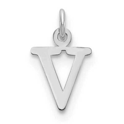 Letter V Initial Charm Sterling Silver Rhodium-Plated XNA1160SS/V, MPN: XNA1160SS/V,