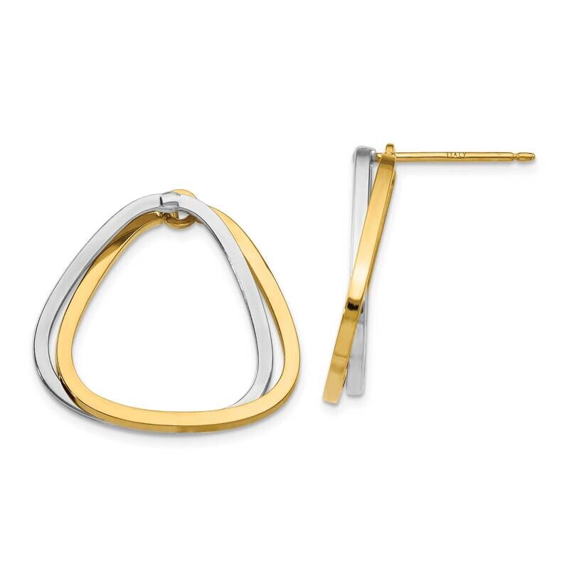 Fancy Versatile Triangle Post Earrings 14k Two-Tone Gold TF1311YW