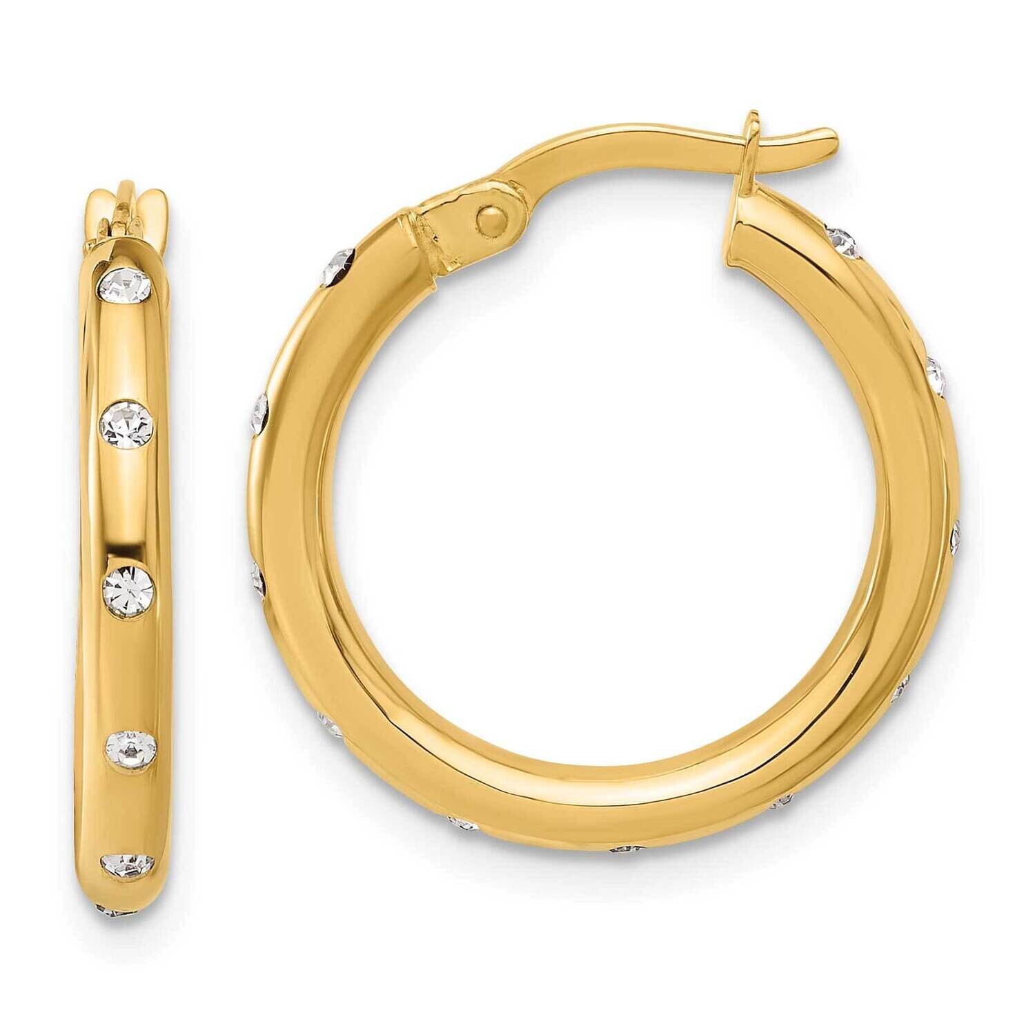 CZ Hoop Earrings 14k Polished Gold TC1054, MPN: TC1054,