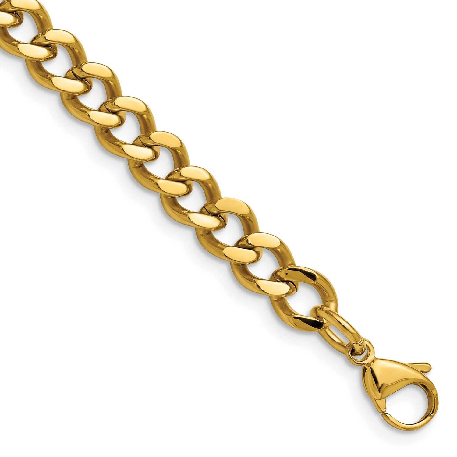Chisel Polished Yellow Ip-Plated 7.5mm 8 Inch Curb Chain Stainless Steel SRN690GP-8 by Chisel, MPN:…