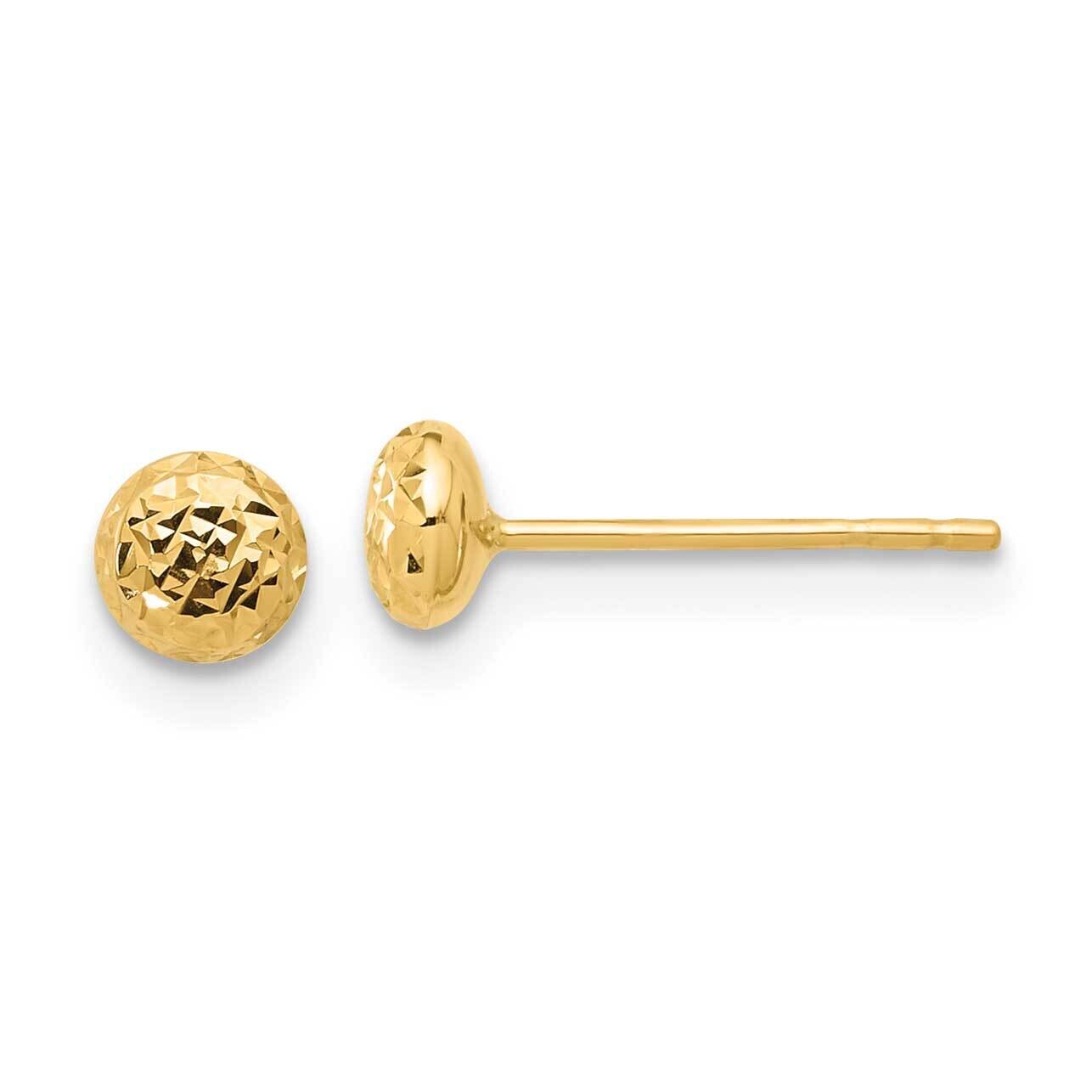 Diamond-Cut 4.5mm Button Post Earrings 14k Polished Gold TF2335, MPN: TF2335,