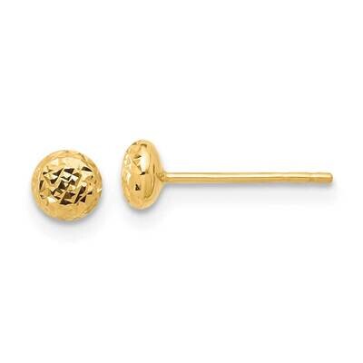 Diamond-Cut 4.5mm Button Post Earrings 14k Polished Gold TF2335, MPN: TF2335,