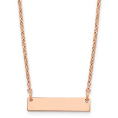 Rose-Plated Small Polished Blank Bar Necklace Sterling Silver XNA1197RP, MPN: XNA1197RP,