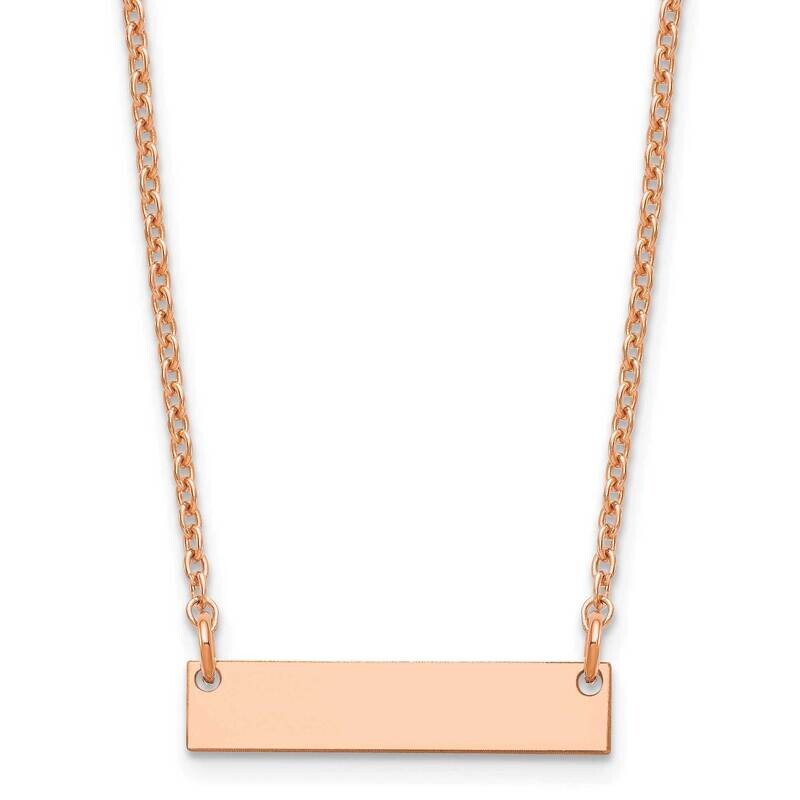 Rose-Plated Small Polished Blank Bar Necklace Sterling Silver XNA1197RP, MPN: XNA1197RP,