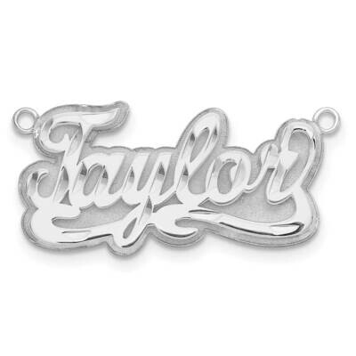 3D Diamond-Cut Name Plate Sterling Silver Rhodium-Plated XNA244SS, MPN: XNA244SS,
