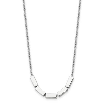 Chisel Polished Rectangle Beads On A 16.5 Inch Cable Chain A 2 Inch Extension Necklace Stainless St…