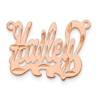 Rose-Plated Diamond-Cut Name Plate Sterling Silver XNA159RP, MPN: XNA159RP,