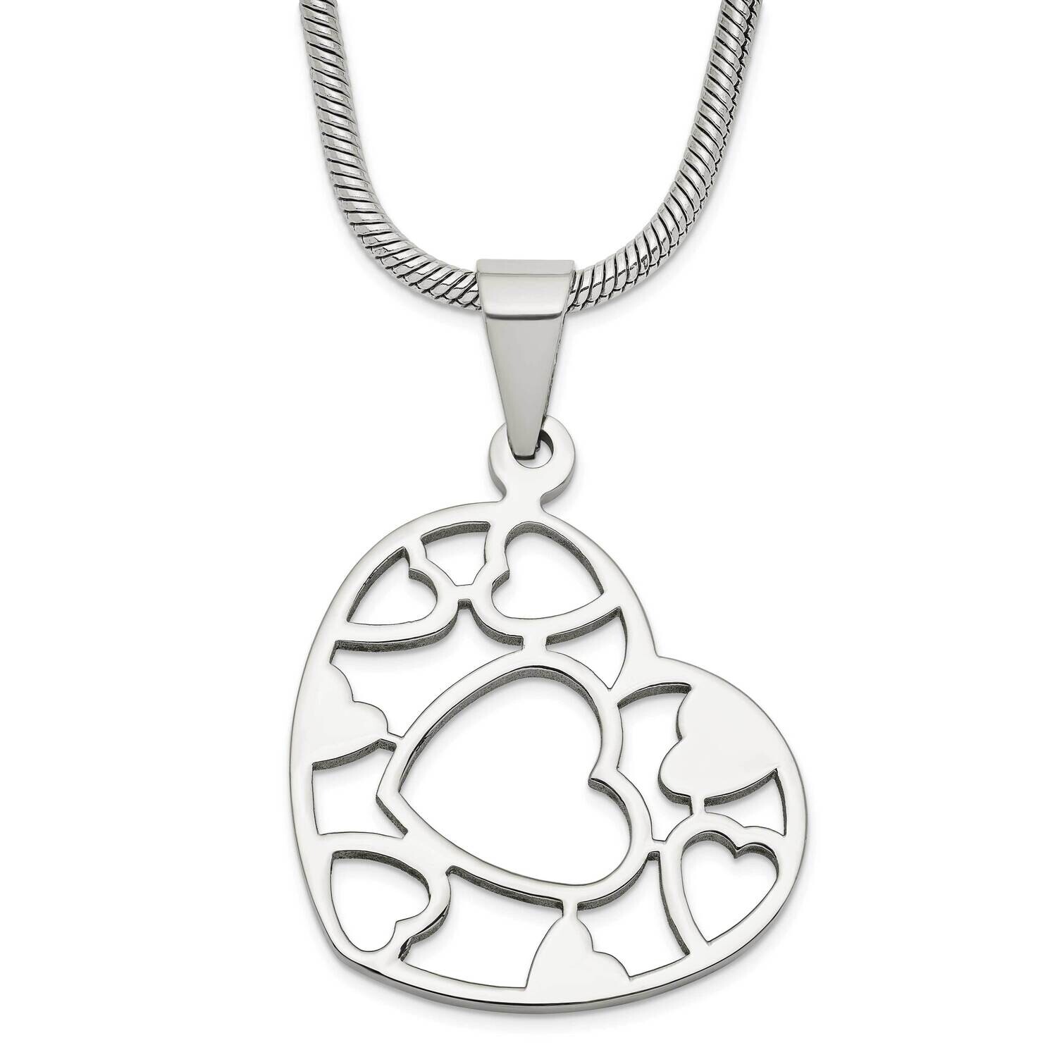 Heart Pendant Necklace Stainless Steel SRN246-18