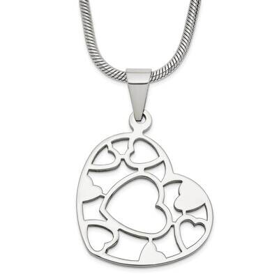 Heart Pendant Necklace Stainless Steel SRN246-18 by Chisel, MPN: SRN246-18, 883957749730