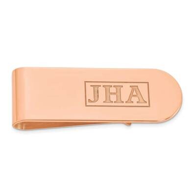 Recessed Letters Monogram Money Clip 14k Rose Gold XNA606R, MPN: XNA606R,