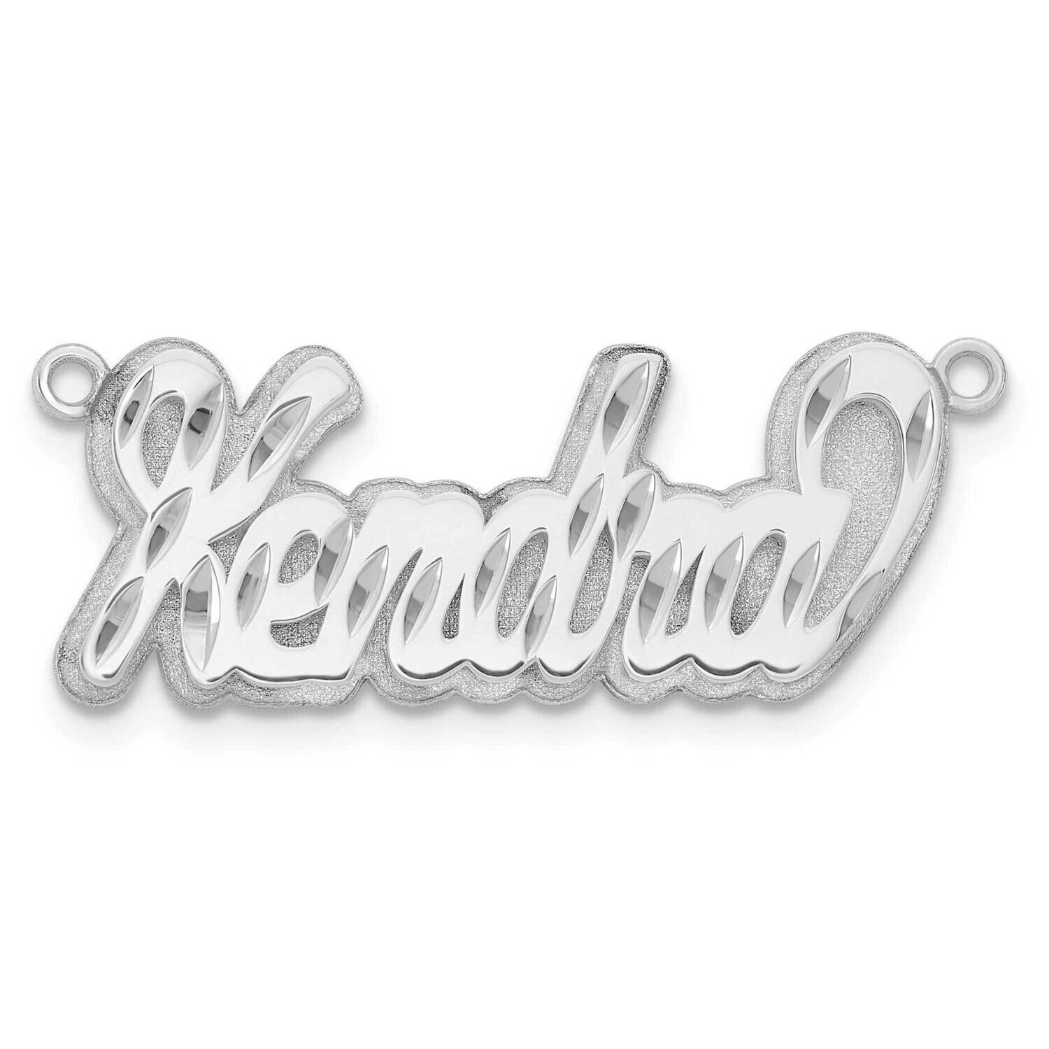 3D Diamond-Cut Name Plate Sterling Silver Rhodium-Plated XNA246SS, MPN: XNA246SS,