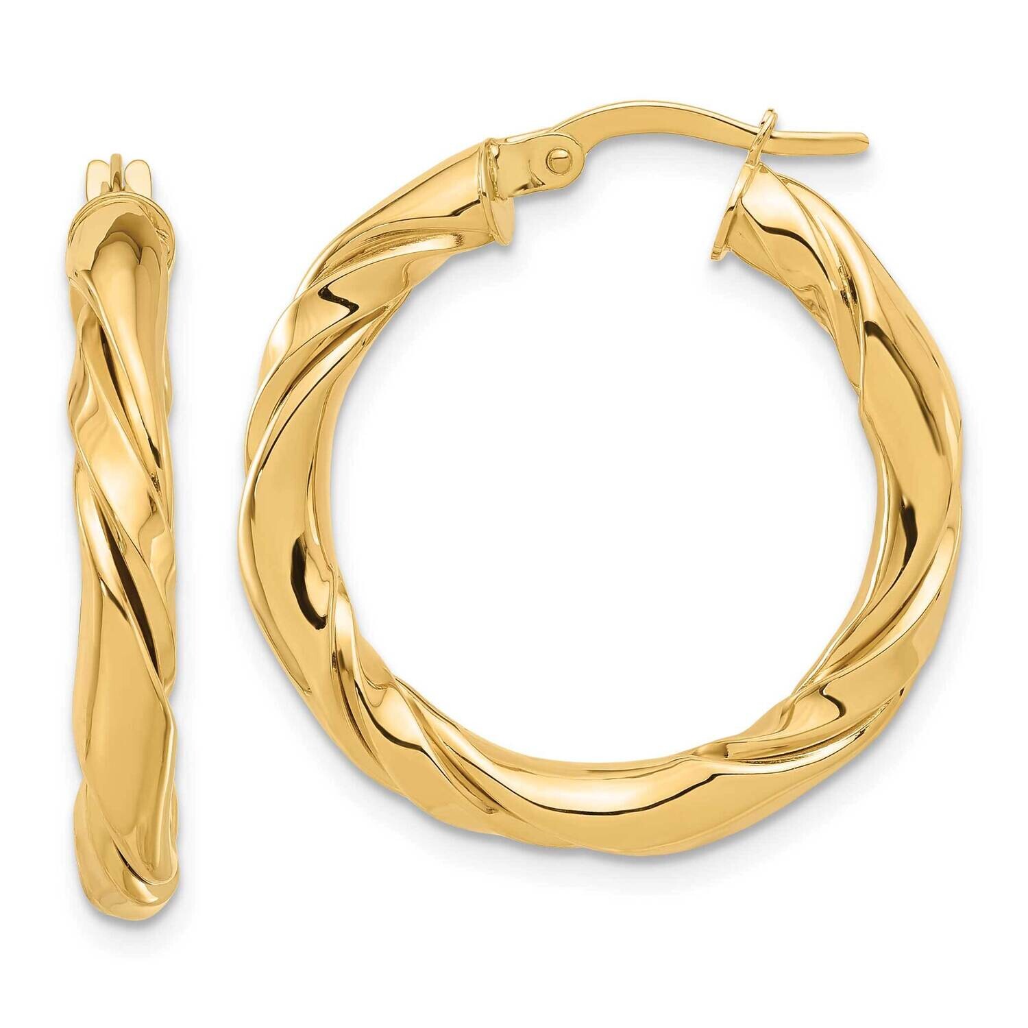 Twisted Hoop Earrings 14k Polished Gold TF2249, MPN: TF2249,