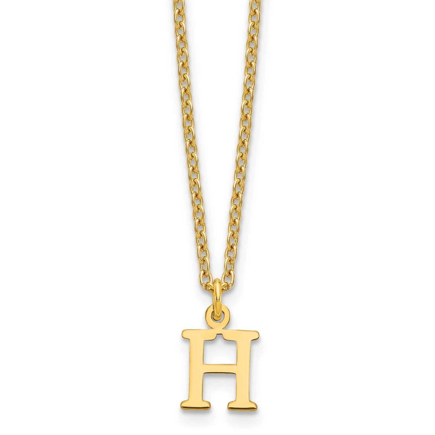Gold-Plated Cutout Letter H Initial Necklace Sterling Silver XNA727GP/H, MPN: XNA727GP/H,
