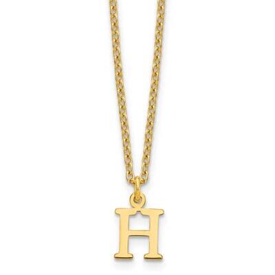 Gold-Plated Cutout Letter H Initial Necklace Sterling Silver XNA727GP/H, MPN: XNA727GP/H,