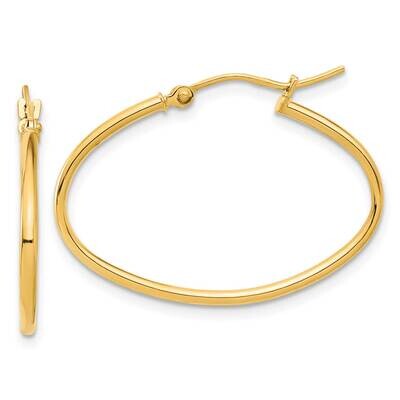 1.50mm Oval Hoop Earrings 14k Polished Gold TF2272, MPN: TF2272,