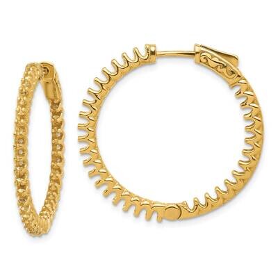 2.3Ct 66-2.0mm In Out Hoop Safety Clasp Earring Mountings 14k Gold XE3240, MPN: XE3240,