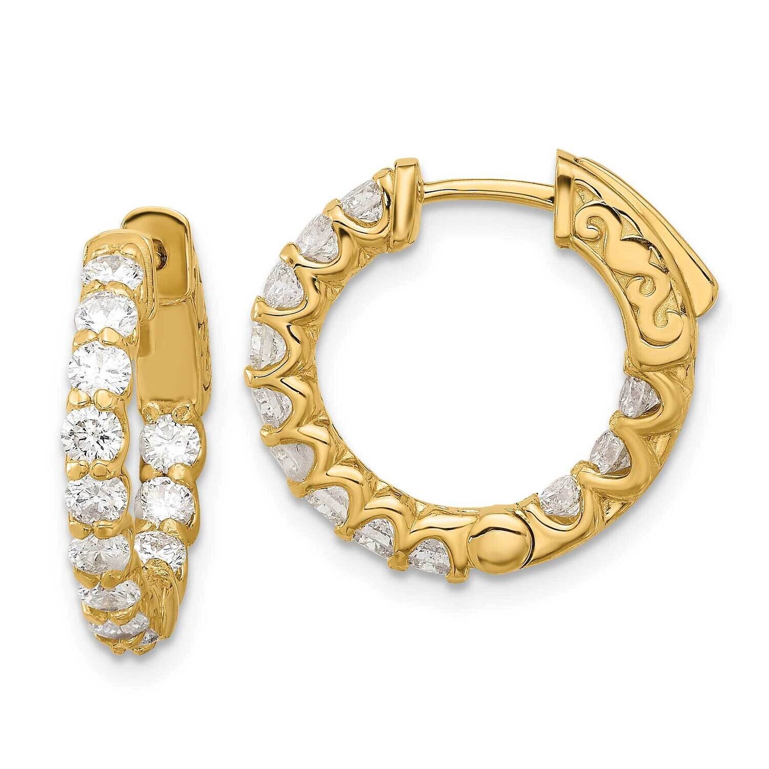 1.41Ct. 24-2.5mm In Out Hoop Safety Clasp Diamond Earrings 14k Gold XE3268AA, MPN: XE3268AA,