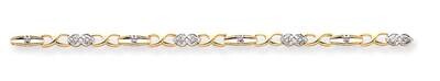 A Quality Completed Diamond Heart Tennis Bracelet 7 Inch 14k Two-Tone Gold X2631A, MPN: X2631A, 883…